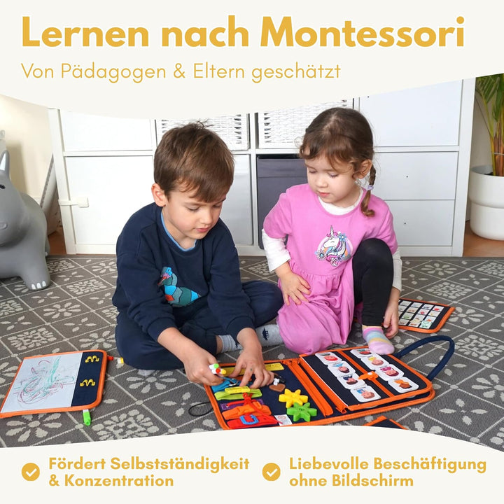 Lion's Collection Busy Board Deutsch - 10 Seiten Lernspass - Vielseitiges Activity Buch ab 3 Jahre -