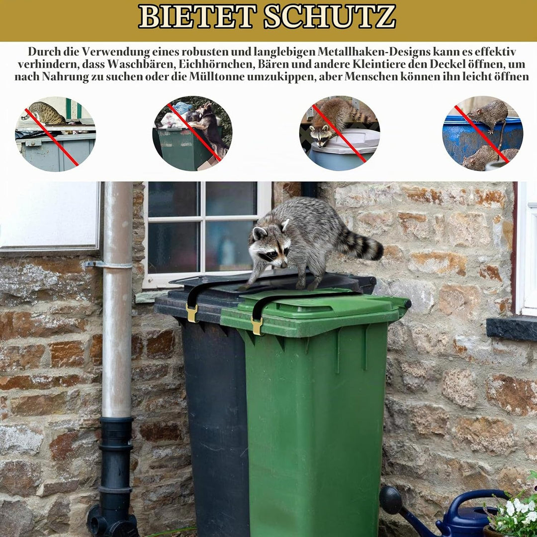 3PCS Mülltonnenschloss Trash Locks Bärensicheres: Mülltonnenverschluss für Müllcontainer und Müllton