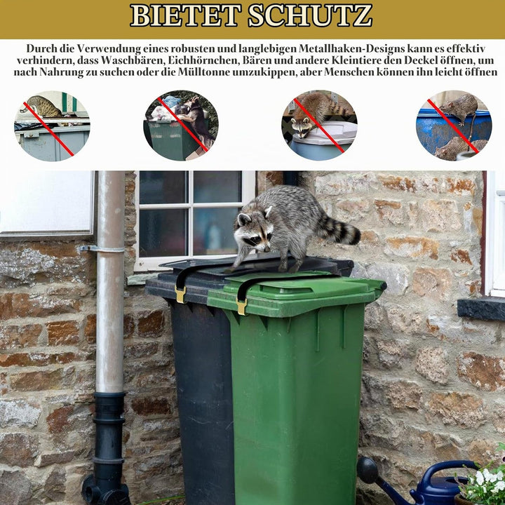 3PCS Mülltonnenschloss Trash Locks Bärensicheres: Mülltonnenverschluss für Müllcontainer und Müllton