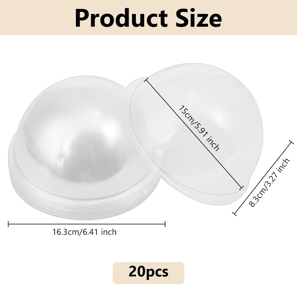 OLYCRAFT 20 Stück 15 cm Halbkugel Durchsichtige Bonbonkuppel PVC-Halbkugelkuppeln Bonbonhalter Shake