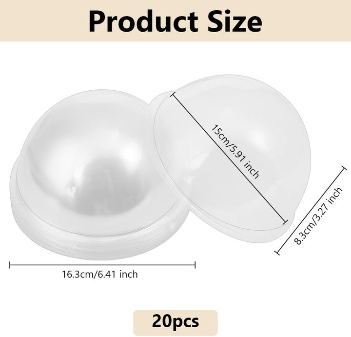 OLYCRAFT 20 Stück 15 cm Halbkugel Durchsichtige Bonbonkuppel PVC-Halbkugelkuppeln Bonbonhalter Shake