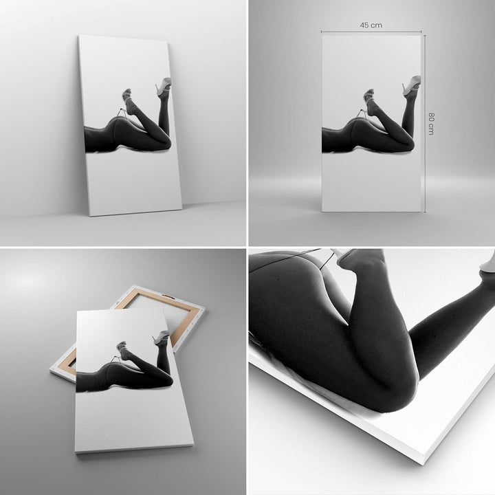 Bilder auf Leinwand Frau Akt Pose Leinwandbild mit Rahmen 45x80cm Wandbilder Dekoration Wohnzimmer S