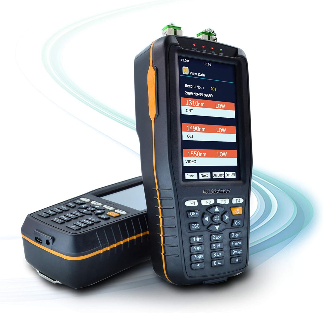 1310/1490 / 1550nm tragbares optisches PON-Leistungsmessgerät, tragbares PON-Glasfaserkabeltester-We