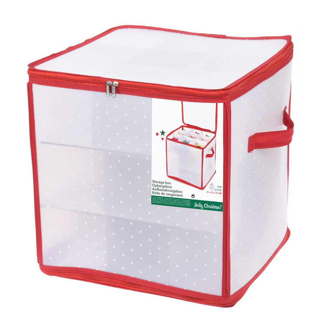 Spetebo Aufbewahrungsbox für Christbaumkugeln - für 27 Kugeln - Sortierbox Kiste für Weihnachtsschmu