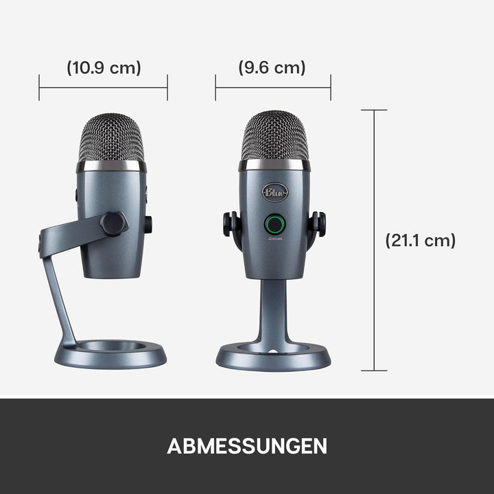 Blue Microphones Yeti Nano Premium USB-Kondensatormikrofon, Mit Blue VO!CE Vocal Effekten, Kompakte