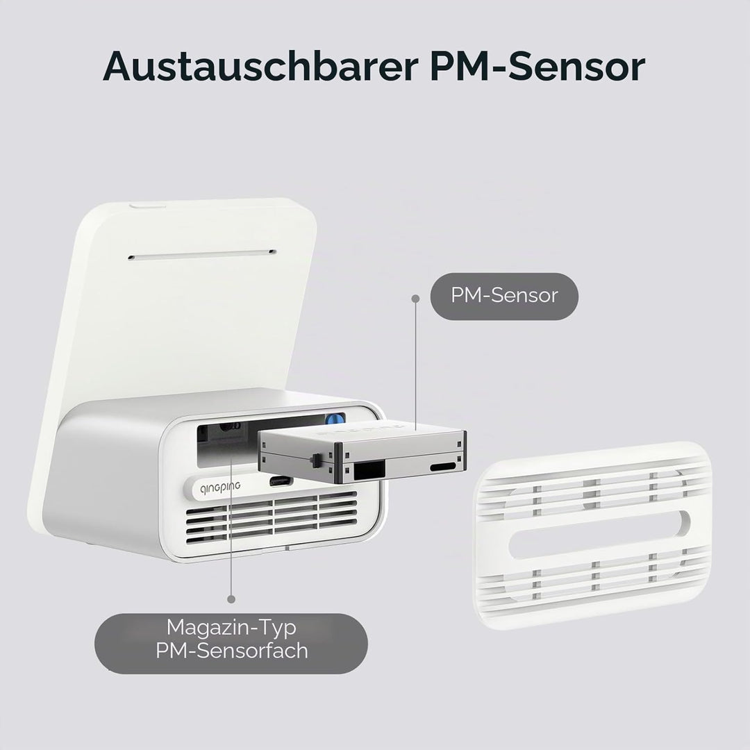 Qingping Air Quality Monitor Gen 2, Air Quality Monitor Indoor Detects PM2.5, CO2, PM10, Noise, Temp