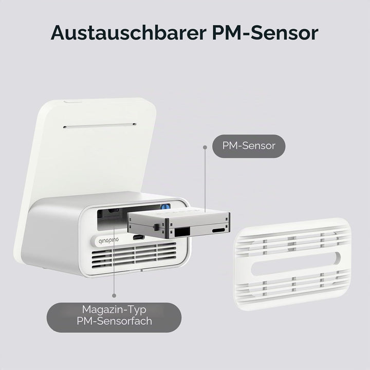 Qingping Air Quality Monitor Gen 2, Air Quality Monitor Indoor Detects PM2.5, CO2, PM10, Noise, Temp