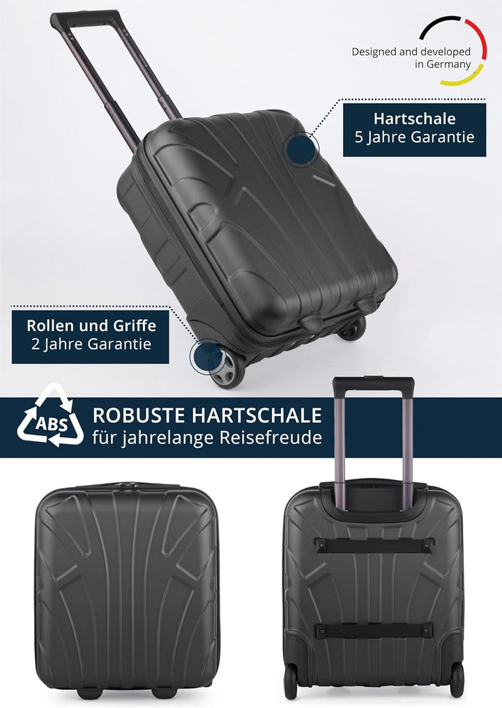 suitline - Kleiner Koffer 45x36x20 cm, Easyjet Freigepäck Underseat Handgepäck, Bordgepäck Trolley l