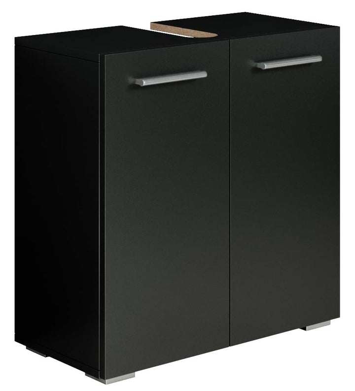 Badezimmer Badmöbel Jupiter Schwarz - Unterschrank Badmöbelset Badschrank Schrank Waschbeckenuntersc