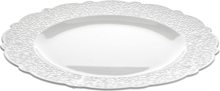 Alessi Dressed Platte rund Porzellan Weiss, 2 x 35.5 x 33 cm Servierplatte, Servierplatte