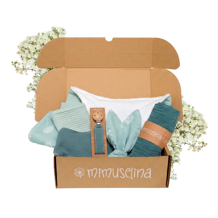 MIMUSELINA Pack Neugeborenen Geschenk | Baby Geschenk Mädchen oder Junge | Babygeschenke zur Geburt