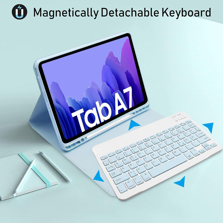 Hofsos Hülle mit Tastatur für Samsung Galaxy Tab A7 10.4 2020(T500/T505/T507),Leicht Schutzhülle mit