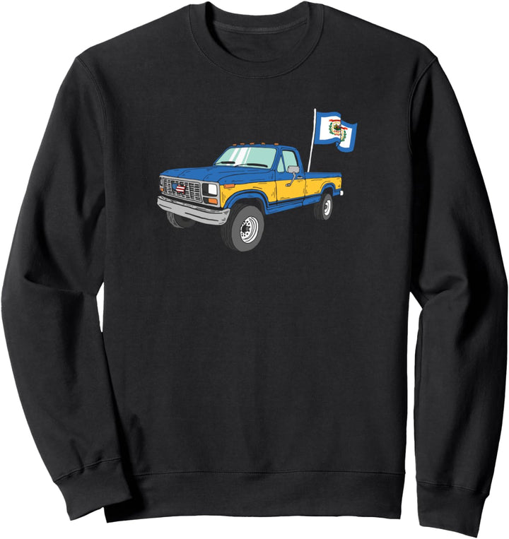 Vintage Truck & State Flag of West Virginia Minimalist Sweatshirt