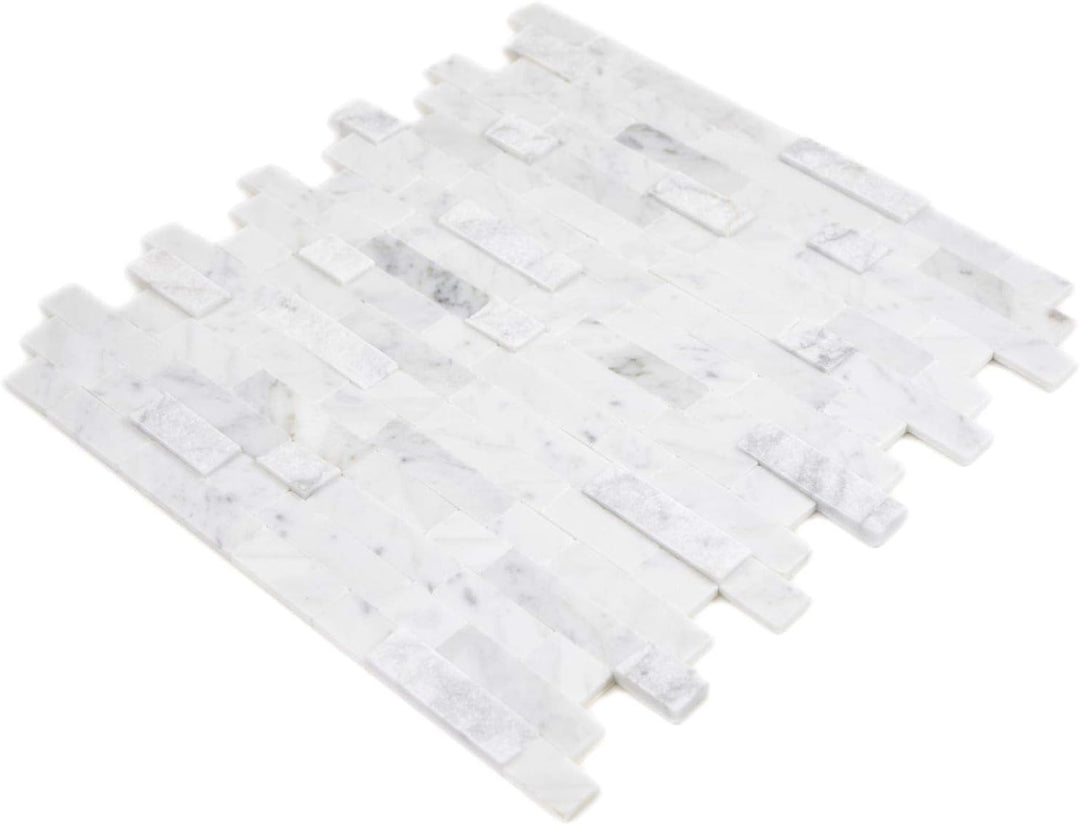 Selbstklebnde Mosaikmatte Verbund Naturstein Carrara für WAND KÜCHE Wandverblender Fliesenspiegel Ve