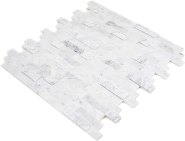 Selbstklebnde Mosaikmatte Verbund Naturstein Carrara für WAND KÜCHE Wandverblender Fliesenspiegel Ve