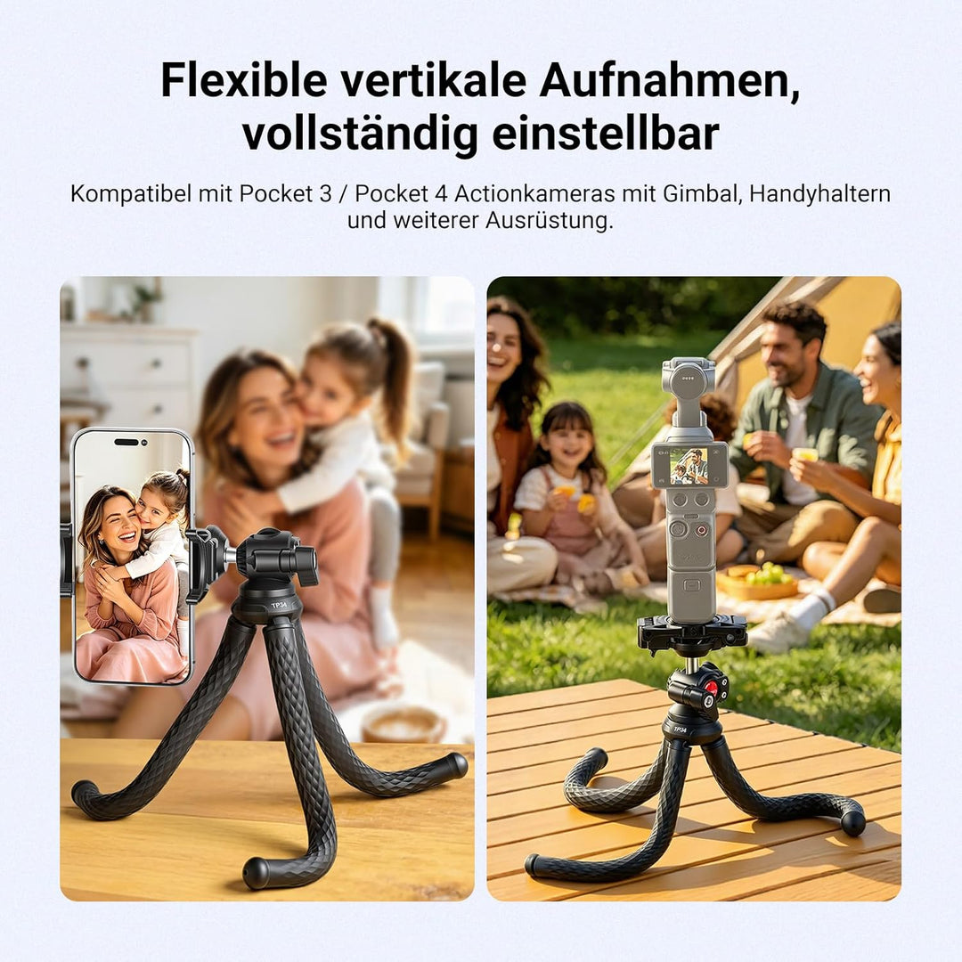 NEEWER Flexibles Handy Stativ, Kleiner Mini Kamera Webcam Tischständer, versteckter Handyhalter und