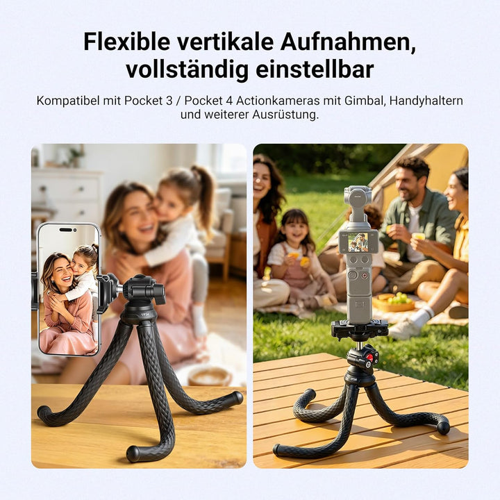 NEEWER Flexibles Handy Stativ, Kleiner Mini Kamera Webcam Tischständer, versteckter Handyhalter und