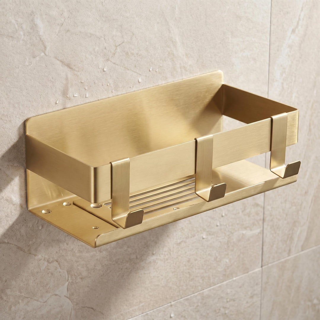 DEKAZIA® Duschablage Gold Wandregal Gold Duschregal ohne Bohren Gold Badezimmer Ablage Gold Dusche B
