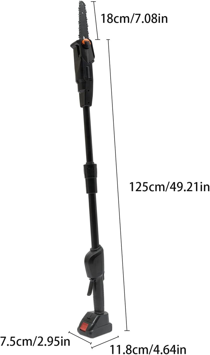 21V Akku Kettensäge Teleskop Hochentaster Akku, Elektro Teleskop Astsäge Hochentaster 1200m/min, Mit