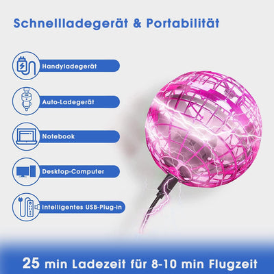 Hover Fliegender Ball,Magic Spinner Ball RGB Licht Flying Ball, Hover Ball Mini Drohne Für Kinder Fl