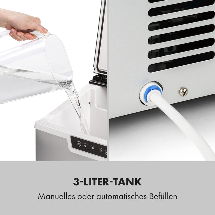 Klarstein Icefestival Cube Eiswürfelbereiter, 400 W, 12-20 kg/24h Eiswürfel, Eisfachkapazität: 1,9 k