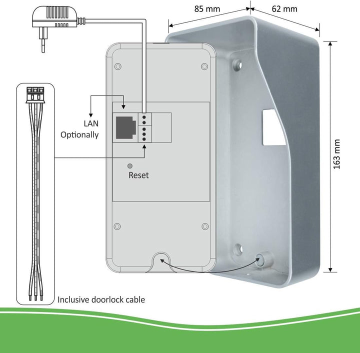 ELRO IP Video Türklingel DVC040IP, Kamera mit Nachtsicht, mit Türgong, Kommunikation mit Live Video