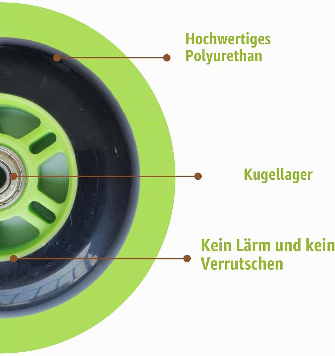 2 Stück Ersatzrollen, 100 mm Ersatzräder für Scooter, Ersatzräder für Roller mit Rädern, Stunt-Scoot
