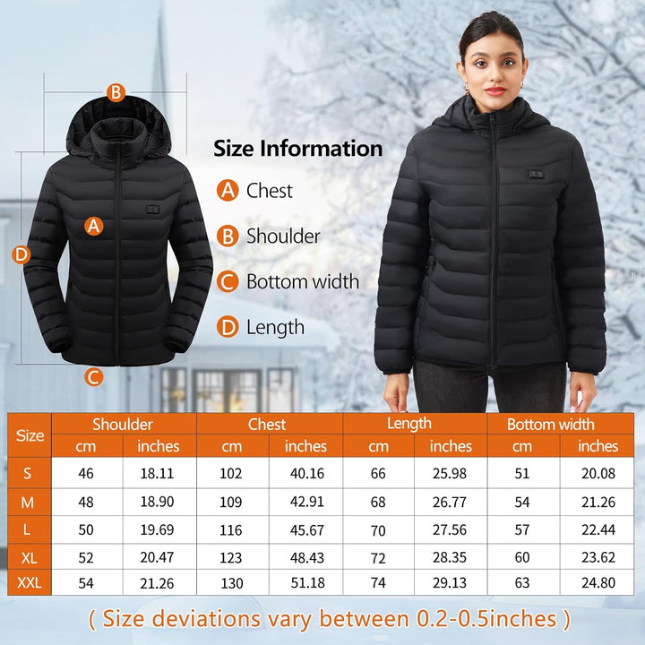 Beheizbare Jacke Herren Damen, Winter Elektrische Herren Beheizte Jacke USB Lade Heizmantel Mit 5V 1