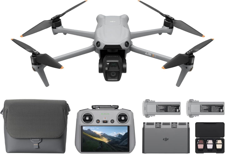 DJI Air 3S Fly More Combo (RC 2 Fernsteuerung mit Bildschirm), Drohne mit 1" CMOS Weitwinkel- & mitt