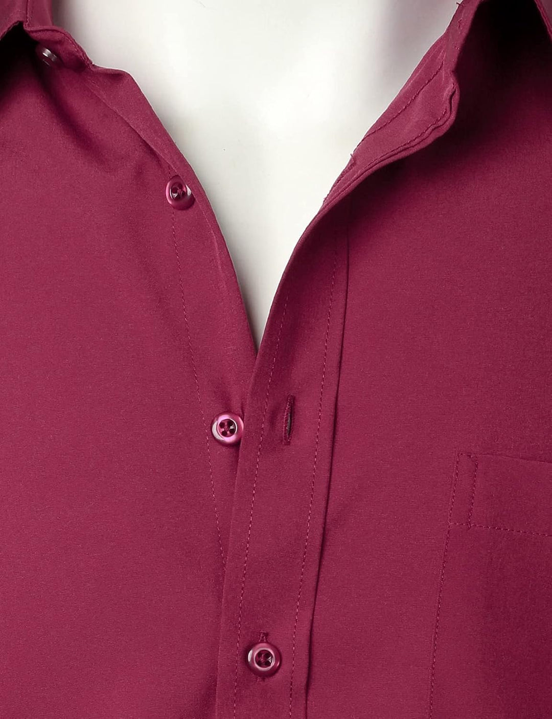 PARKLEES Herren Regular Fit Kleid Hemd Solide Faltenfrei Langarm Casual Business Button Up Hemden mi