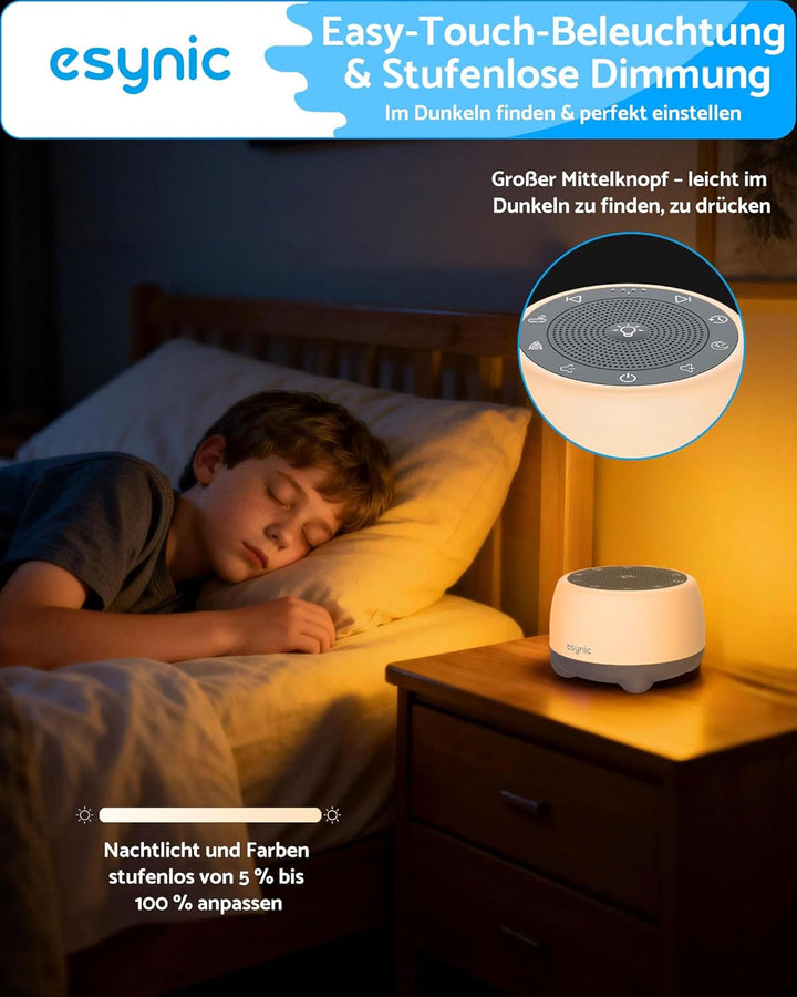 eSynic White Noise Machine Baby Weisses Rauschen Einschlafhilfe Sound Machine mit 38 Klänge Tibetan