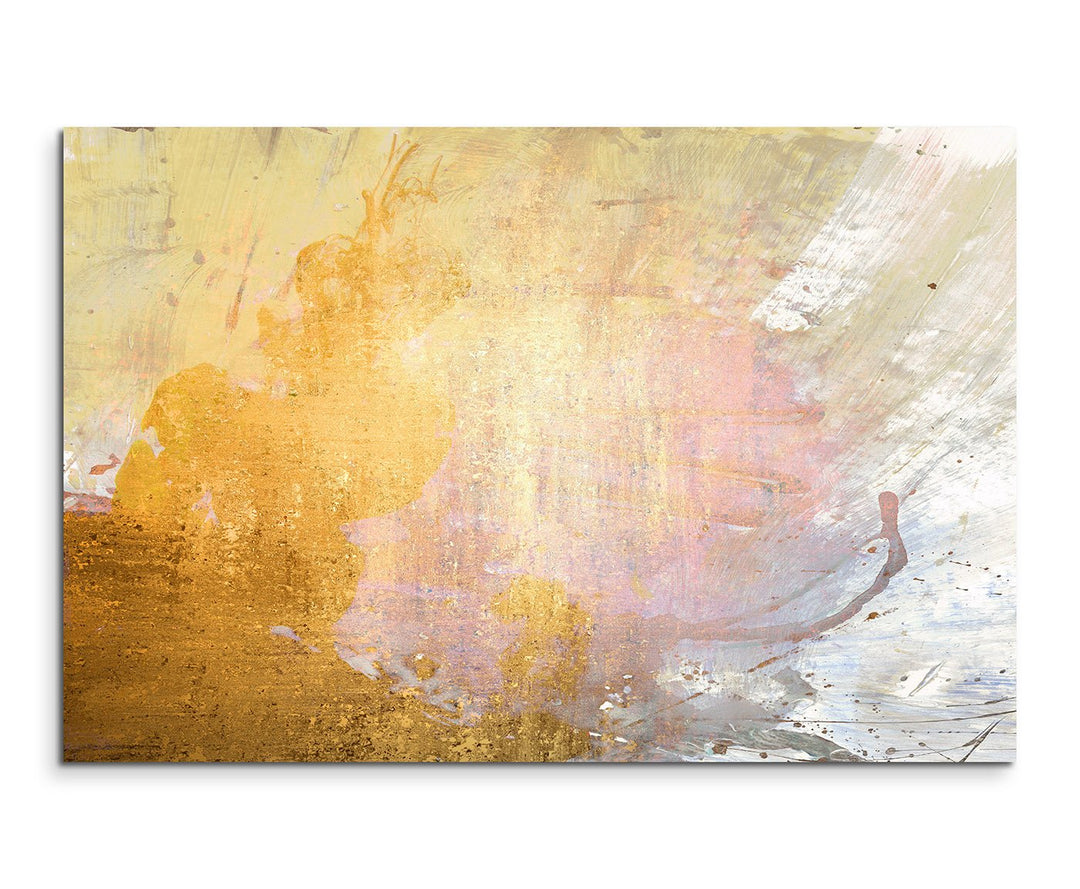 Paul Sinus Art 120x80cm Leinwandbild Leinwanddruck Kunstdruck Wandbild gelb beige grau weiss gemalt