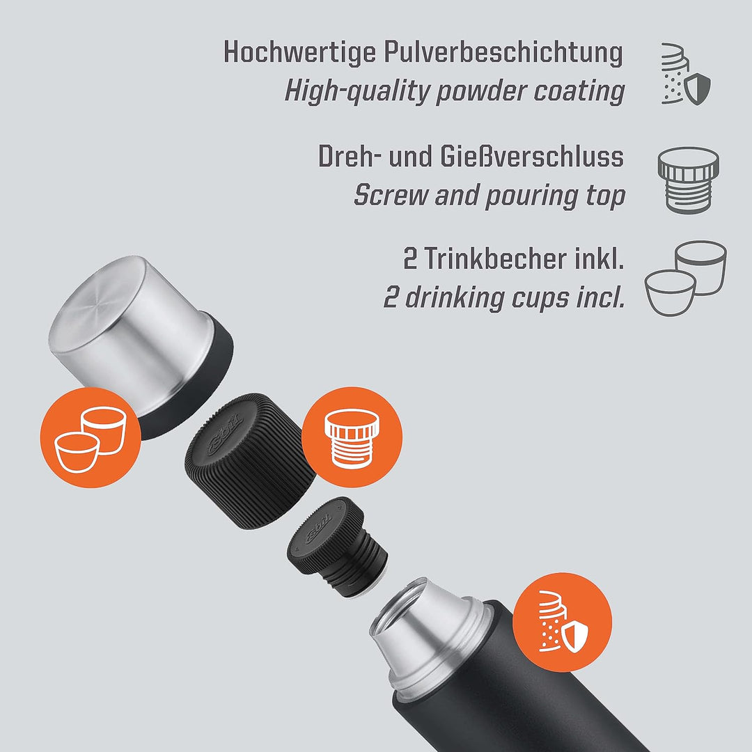 Esbit Thermoflasche Sculptor - Isolierte Flasche aus Edelstahl für warme und kalte Getränke – 500 ml