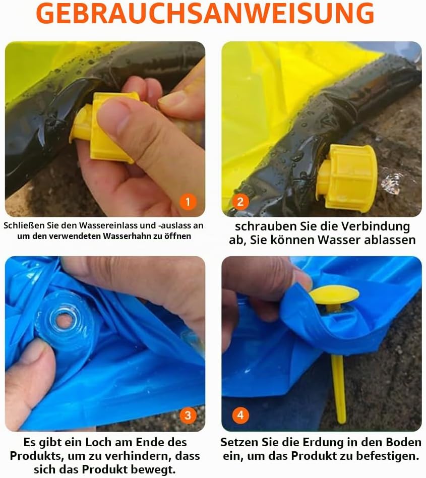 480x140 cm Wasserrutsche Garten für Kinder, Doppelte Wasserrutschmatte mit Bodyboards, Wasserrutsche