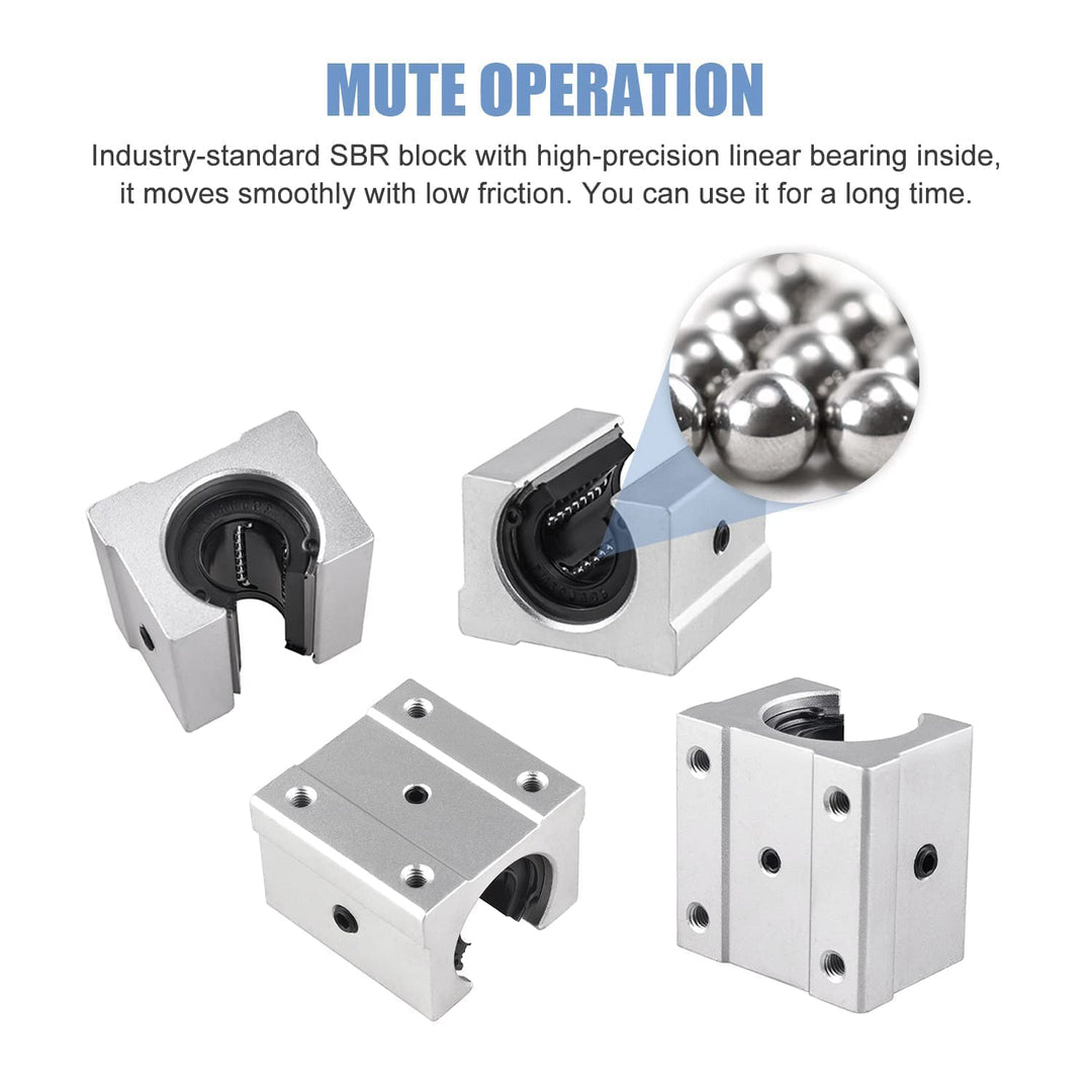 CNCMANS 2Stücke SBR20 800mm Linearführung Linearschiene Führungsschiene mit 4Stücke SBR20UU Linearla