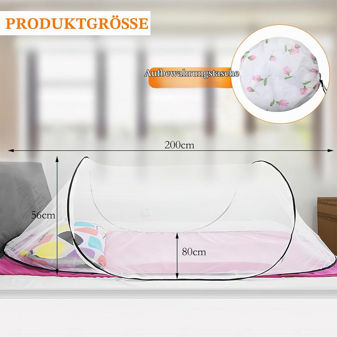 HENGBIRD Moskitonetz Reise, 200 x 80 x 56 cm Pop Up Moskitonetz Bett, Pop-Up Fliegennetzzelt Faltbar