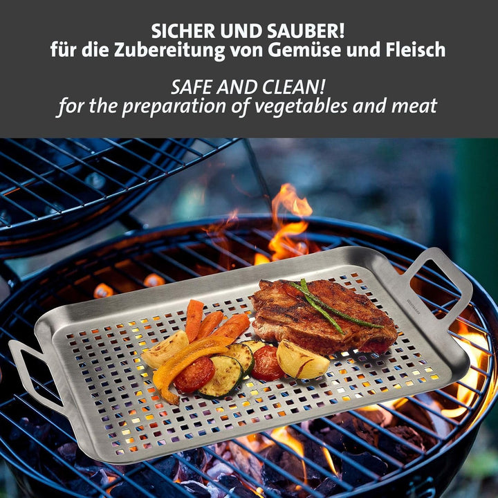 Westmark Grillpfanne flach & gross – Praktisch zum Grillen von Gemüse, Fleisch und anderen Leckereie