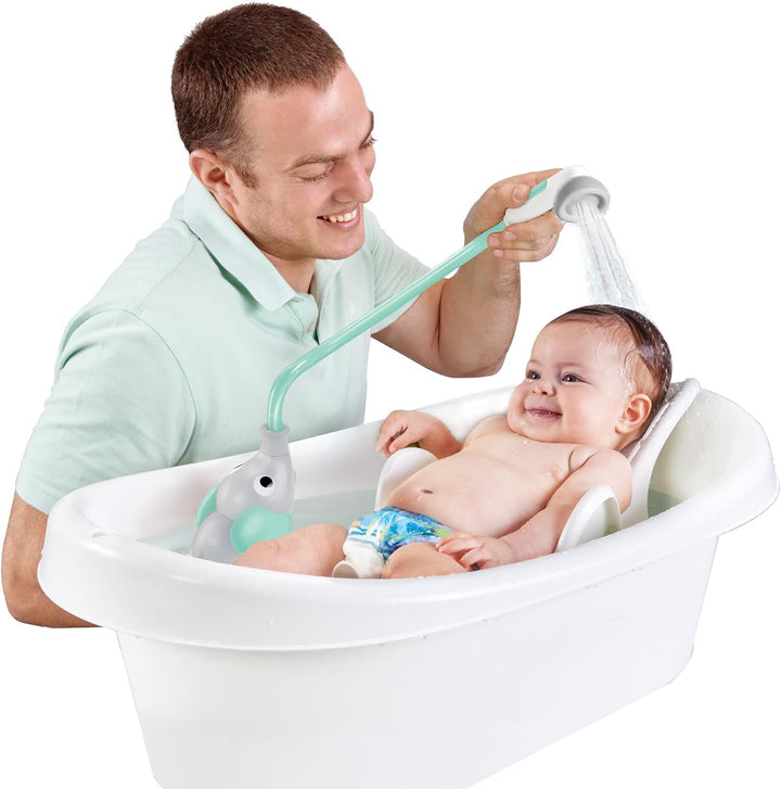 Yookidoo Duschkopf für Baby-Badewanne, Elefant, Wasserpumpe mit Rumpfauslauf – Kontrolle des Wasserf