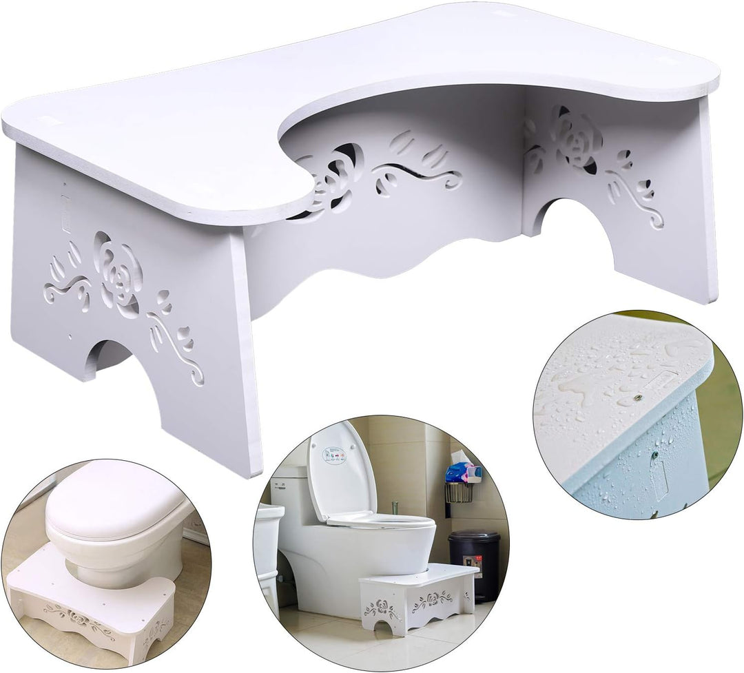 TFCFL Toilettenhocker, Anti-rutsch Tritthocker fr Badezimmer, Wei, Holzwerkstoff, Klassisch, WC Hock