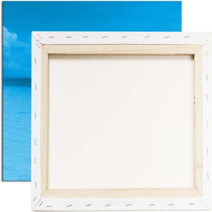 deyoli Boot am Meer im Format: 70x70 Effekt: Zeichnung als Leinwandbild, Motiv auf Echtholzrahmen, H
