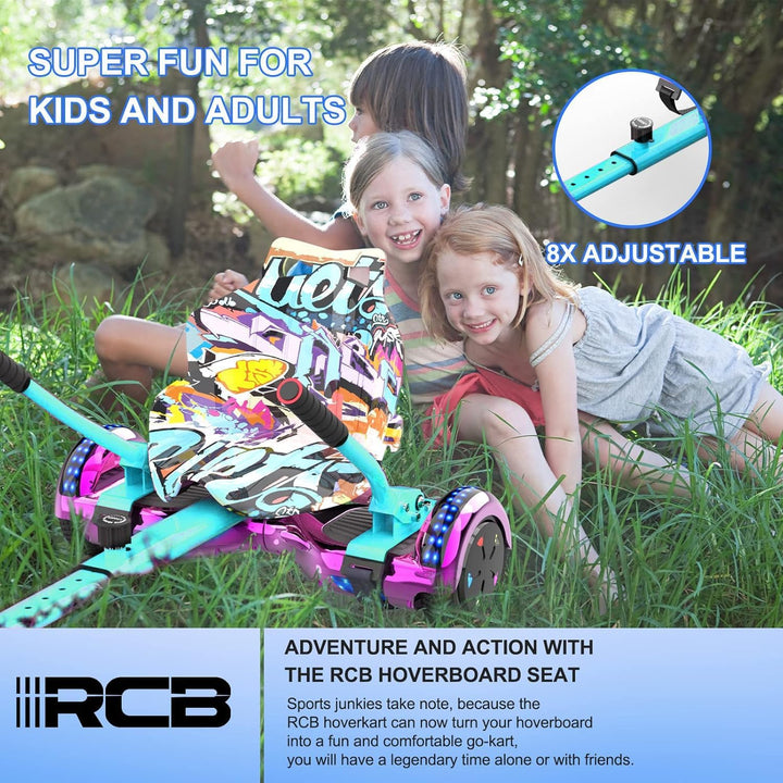 RCB Hoverboard Sitz, Go-Kart Zubehör für Hoverboards, Hoverboard mit Sitz passend für Aller 6.5"-10"