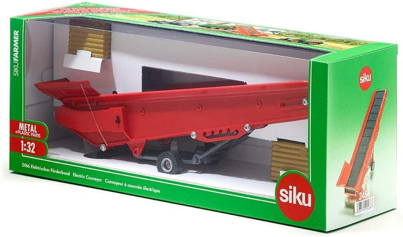 siku 2466, Elektrisches Förderband, 1:32, Metall/Kunststoff, Rot, Batteriebetrieben, Ankoppel- und v