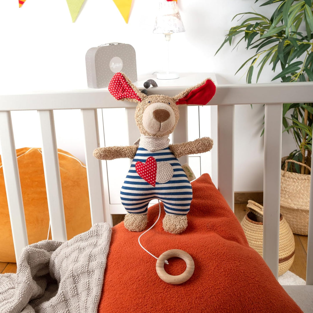 SIGIKID 39052 Spieluhr Hund Green Mädchen und Jungen Babyspielzeug empfohlen ab Geburt blau, 1 Stück