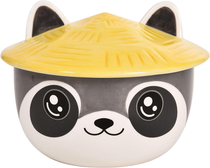 Elbenwald Waschbär Kawaii Schale mit Deckel für Anime Fans Ramen-Bowl Müslischale rundumbedruckt 550