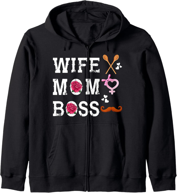 Cool Funny Wife Mom Boss T Shirt, Awesome Best Mom Forever Kapuzenjacke