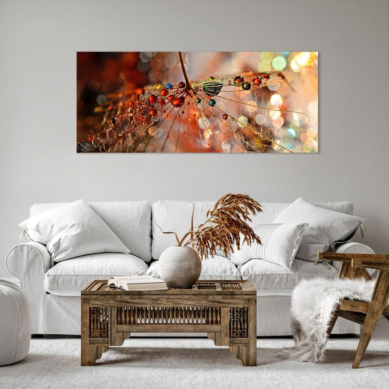 Wandbilder Dekoration Wohnzimmer Spinnennetz modern Panorama Bilder auf Leinwand 120x50cm Leinwandbi