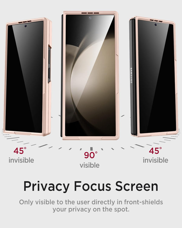 Miimall Kompatibel mit Samsung Galaxy Z Fold 6 Hülle mit S-Pen Holder, [Anti-SPY Displayschutz] Ultr