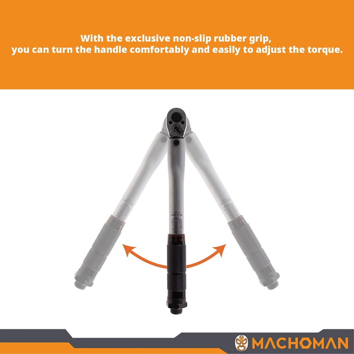 MACHOMAN ATQW203 1/4-Zoll-Trouqe-Schraubenschlüssel (5-25 Nm) mit Verlängerungsstange und 3/8-Zoll-A