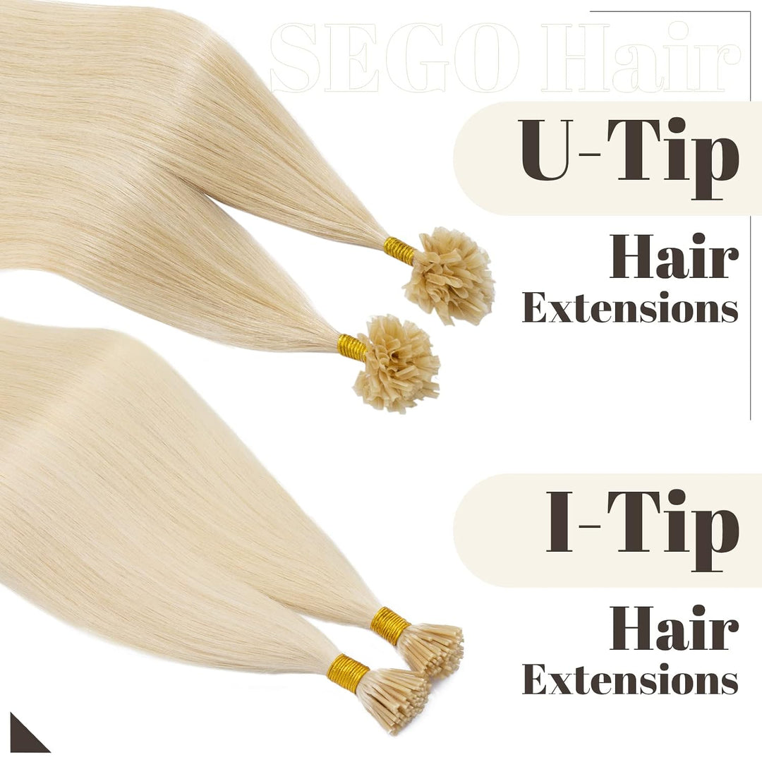 SEGO Bondings Extensions Echthaar 0.5g/Strähnen 100 Strähnen Haarverlängerung Keratin U-Tip Glue 100
