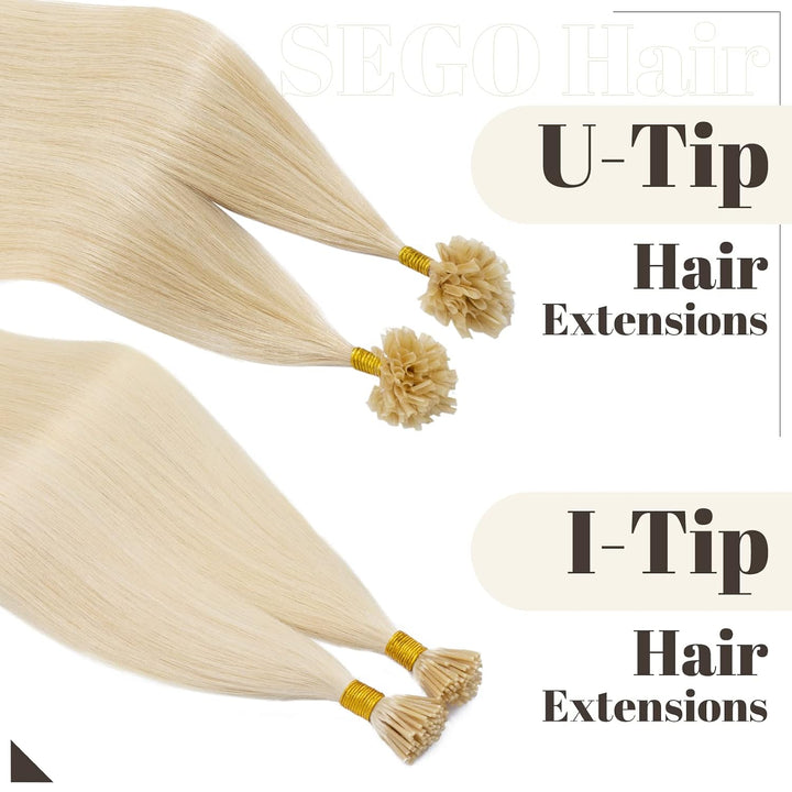 SEGO Bondings Extensions Echthaar 0.5g/Strähnen 100 Strähnen Haarverlängerung Keratin U-Tip Glue 100